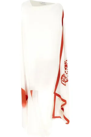 Salvatore Ferragamo Printed draped midi dress