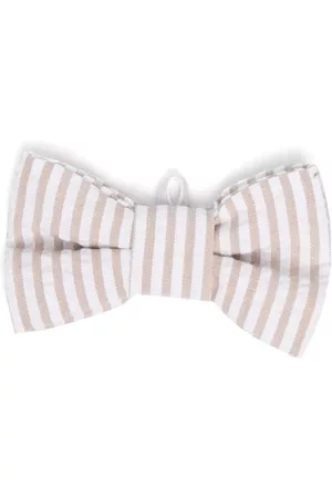 Il gufo Striped cotton bow tie