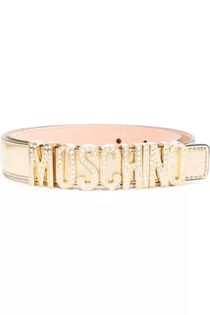 Moschino Embellished-logo leather belt
