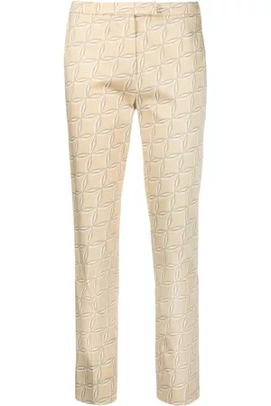 ELEVENTY Women Slim Pants - All-over graphic-print trousers