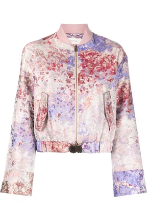 Agnona Women Bomber Jackets - Floral-print bomber jacket