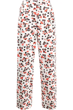 Moschino Floral-print high-waist trousers