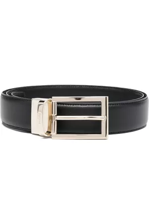 Z Zegna Engraved-logo leather belt