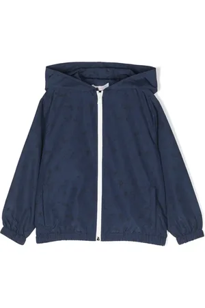 There Was One Kids Sketch-print hooded rain jacket