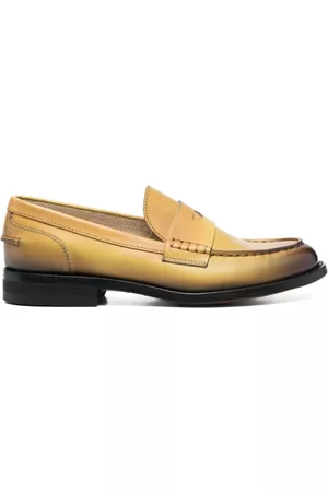 Doucal's Penny whipstitch leather loafers