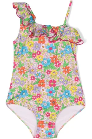 MC2 SAINT BARTH Floral-print ruffle-detail swimsuit