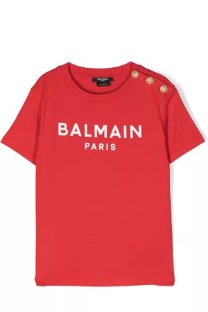 Balmain Boys Short Sleeve - Logo-print cotton T-shirt
