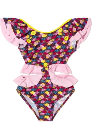 Nessi Byrd Cut-out detail ruffled swimsuit