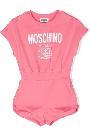 Moschino Girls Playsuits - Logo-print cotton playsuit