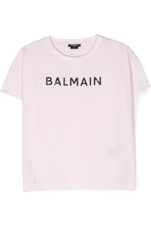 Balmain Girls Short Sleeve - Logo-print T-shirt