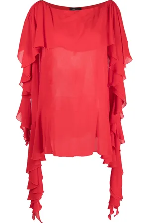 BLUMARINE Draped semi-sheer blouse