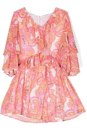 Pinko Kids Girls Playsuits - Graphic-print playsuit