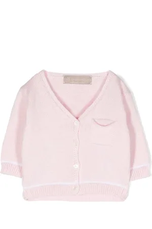 LA STUPENDERIA V-neck knitted long-sleeve cardigan