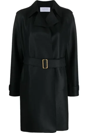 Harris Wharf London Buckle-belt virgin-wool trench coat
