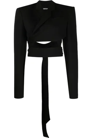 andre damo Overlapping-strap cropped jacket