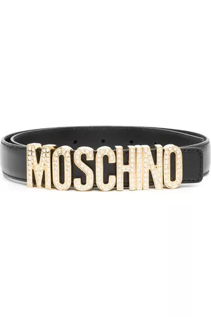 Moschino Crystal-embellished leather belt