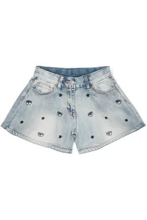 Chiara Ferragni Embroidered Eye-like denim shorts