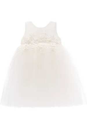 Tulleen Floral-appliqué tulle dress