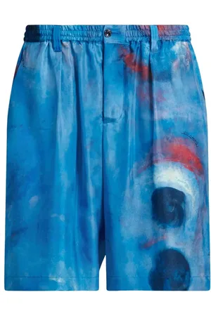 Marni Painterly-print silk shorts