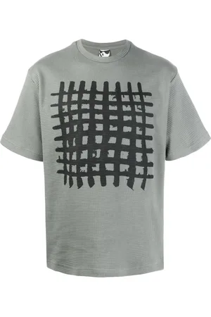 GR10K Grid-print cotton T-shirt