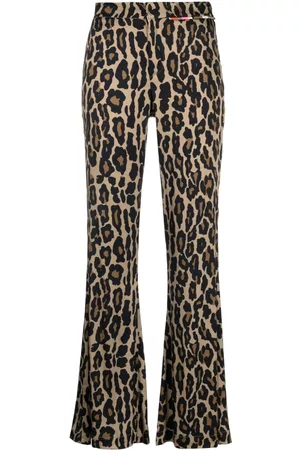 Bazar Deluxe Leopard-print flared trousers