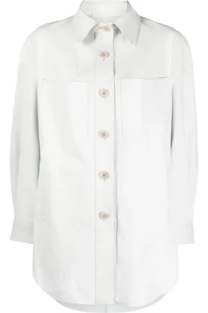 SALVATORE SANTORO Oversized leather shirt jacket