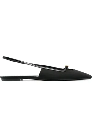 Saint Laurent Buckle-detail slingback mules