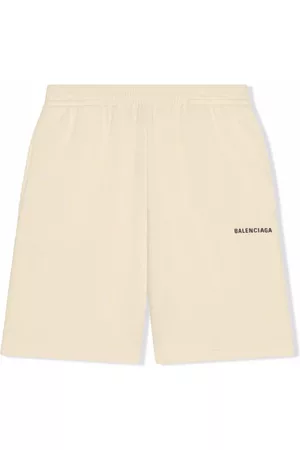 Balenciaga Logo-print cotton track shorts