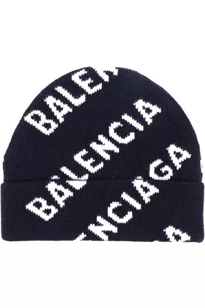 Balenciaga Men Beanies - Allover Logo knitted beanie