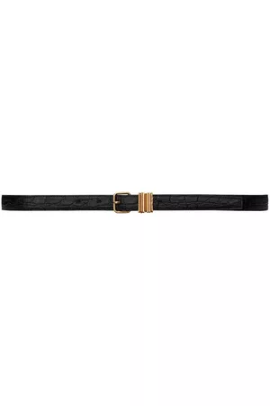 Saint Laurent Hublot stacked-loop leather belt