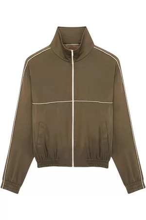 Saint Laurent Men Jackets - Zip-up silk track jacket