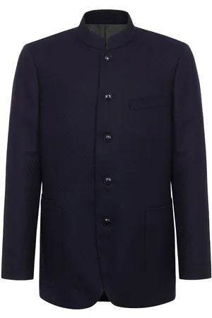 SHANGHAI TANG Wool mandarin collar blazer