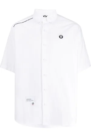 A Bathing Ape Logo-detail short-sleeve cotton shirt