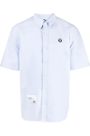 A Bathing Ape Logo-detail short-sleeve cotton shirt