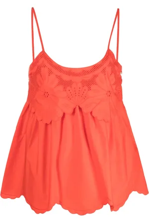 Twin-Set Broderie anglaise poplin top