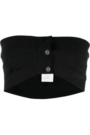 Serafini Buttoned draped crop top