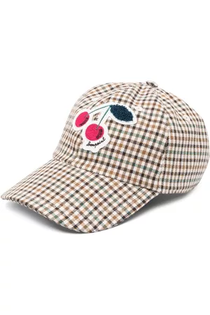 BONPOINT Girls Caps - Cherry-print checked cap