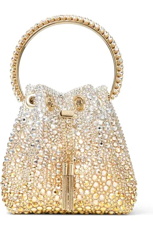 Jimmy Choo Bon Bon crystal-embellished bucket bag