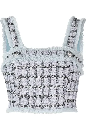 Philipp Plein Tweed cropped top