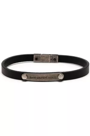 Saint Laurent Men Bracelets & Bangles - ID Plaque leather bracelet