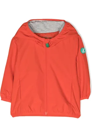 save the duck Logo-patch zip-up windbreaker