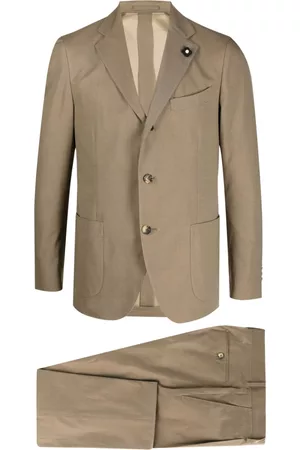 LARDINI Men Suits - Brooch-detail single-breasted suit