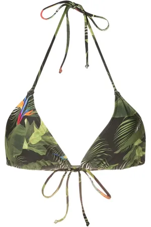 Lygia & Nanny Hanna-leaf-print bikini top