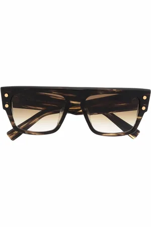 Balmain Tortoiseshell-effect square-frame sunglasses