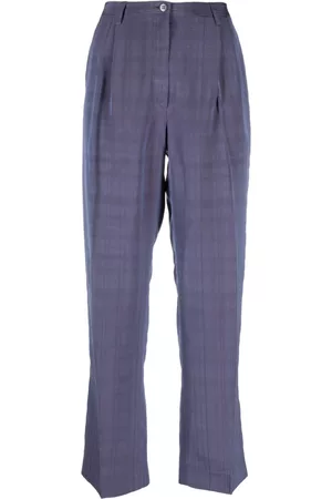 Giorgio Armani 2000s iridescent effect plaid trousers