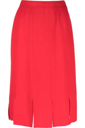 Saint Laurent 1980s slit detailing straight-cut skirt