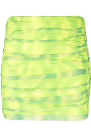 ROTATE Tie dye-print ruched miniskirt