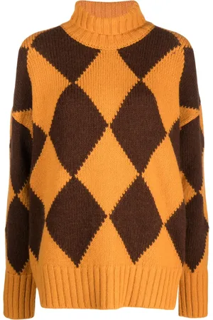 La DoubleJ Argyle roll-neck jumper