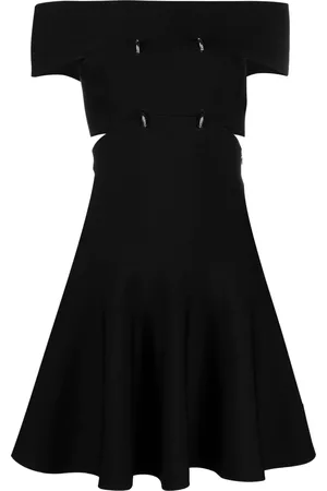 Alexander McQueen Off-shoulder flared mini dress