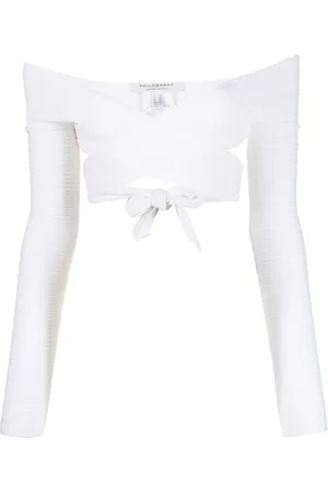 Serafini Crossover off-shoulder knit top